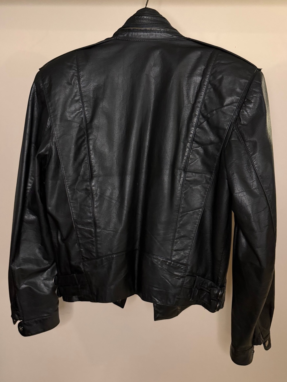 Vintage Donna Sacs Black Leather Moto Jacket - Picture 4 of 11